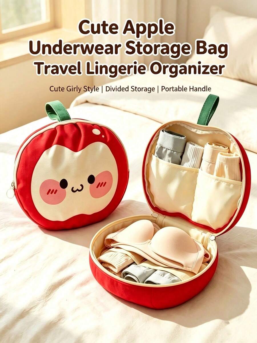 6/1pc Minimalist Solid Color Polyester 3-In-1 Underwear & Socks Storage Bag, Waterproof Portable Large Capacity Foldable Travel Clothing Organizer, Suitable For Women's Daily Use, Vacation, Dorm, Bedroom, Closet Storage In Spring, Summer, Autumn, Winter