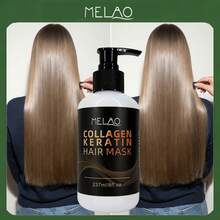 MELAO Collagen Keratin Hair Mask - Intensive Repair For Damaged & Fragile Hair, Reduce Breakage, Restore Strength And Shine - Black - View 3