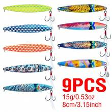 9Pcs 5g To 20g Metal Lure Streamlined Long Casting Sinking Spoon Bionic Fish Skin High Carbon Steel Feather Hook Shore Casting All Waters Bass Mackerel Trout - Multicolor - View 9