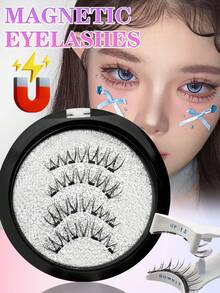 Waloshow Magnetic Eyelashes Set - Natural & Realistic, No Glue Or Eyeliner Needed, Lightweight & Reusable, Comes With Tweezer For Easy Application. Fake Eyelashes, Lashes, False Eyelashes - Black - View 14