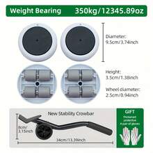 6pcs Home Moving Tool Set, Rubber Wheel Furniture Sliders, Easily Move Appliances And Furniture, Protect Floors And Save Effort Moving Tool - 6 Items - View 8