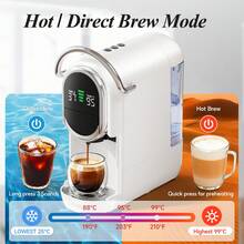 CAFELFFE 6-In-1 Capsule Coffee Machine|20 BAR|Hot & Cold Brewing|Compatible With D*|N*|K* Capsules|ESE|Ground Coffee|Tea|Automatic Pressure Release|Electromagnetic Valve|Visual LCD Panel|7-Level Water Adjustment|600ml Removable Water Tank - UK Plug(220-240V) - View 9