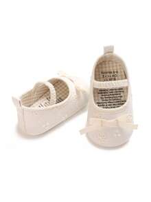 Spring/Autumn 0-1 Year Old Infant Girl Flat Shoes, Comfortable Soft Princess Shoes - White - View 5