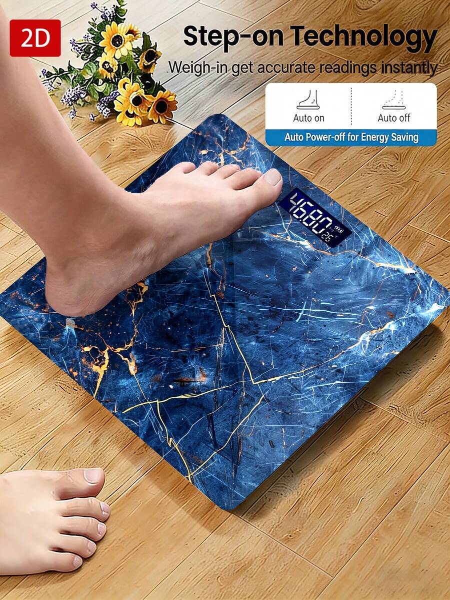 Báscula Inteligente de Peso Corporal, Báscula Digital de Alta Precisión para el Baño del Hogar, Capacidad Máxima 400 Lbs (Batería No Incluida)