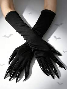 Stretchy Elbow Length Claw Gloves Black Monster Nail Gloves For Halloween Cosplay Masquerade Costume Dress Up - Multicolor - View 5
