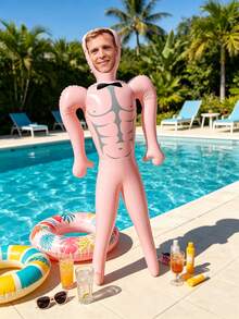 1pc Personalized Large Inflatable Blow-Up Prop, Customized Face Inflatable Blow-Up, Large Inflatable Blow-Up, Pool Party Fun Bachelor Party Gift, Inflatable Husband, Groom Inflatable Doll, Special Occasion - Multicolor - View 7