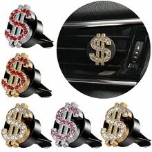 1pc Bling US Dollar Decor Car Air Vent Clips, Crystal Dollar Car Air Fresheners Vent Clips Charms, US Money Diffuser Vent Clip, Car Air Conditioning Decoration, ‌Money On The Way! Nice Gift To Friend, Colleagues, Family - Dollar Sign - View 8