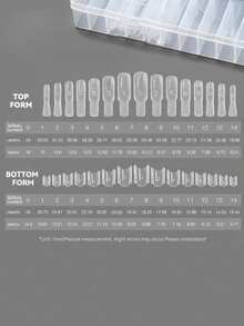 60Pcs Square Toe Dual Forms Pre-Etched For Poly Gel 15 Sizes Natural Curve No Deep C-Curve Easy Toenail Forms Mold Extensions DIY Salon Home - Multicolor - View 6