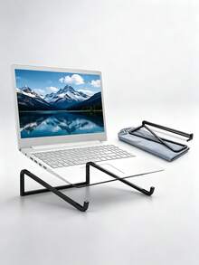 Aluminum Alloy Folding Laptop Stand, Desktop Height Adjustable Foldable Storage Heat Dissipation Tablet Stand, Hollow Heat Dissipation Design, Portable And Foldable, Comes With Storage Bag, Stable Angle And Anti-Slip. Suitable For Home Desk, Office, Outdoor Commute, Compatible With Various Laptops, Ideal For Students And Office Workers, Raise Screen To Protect Cervical Spine. - Multicolor - View 12