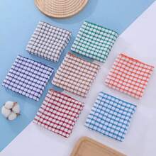 3/6/12pcs Reusable Durable Plaid Towels - Super Absorbent Soft Lint-Free Multipurpose Cloths, Perfect For Kitchen Cleaning, Tea Set And Glass Drying[Assorted Colors] - Assorted Colors - View 3