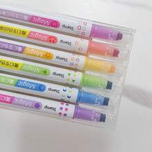 1/6pcs Dual-Tip Stamp Pens, Cute Pattern Colorful Stamp Pens, Built-In Stamp, Multi-Color Decorative Diary Pens, Suitable For Journaling, Scrapbooking, Note Marking, Painting Crafts, Creative Stationery And Back To School Supplies For Students And Children. - Same Style - View 11