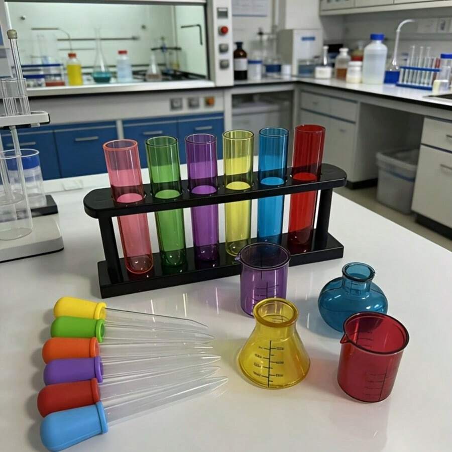 Mini Measuring Cup Set - Color Perception Learning Tool, DIY Science Experiment Kit, Color Perception Science Experiment Kit - Educational, Suitable For Simulated Experiments And Science Classroom Teaching Aids (Accessories Shipped Randomly) - Measuring Cup System - View 1