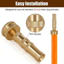 Brass Adjustable Twist Nozzle Multi-Mode Water Spray Head, Multi-Layer Knurled Twist Adjustment Structure, Packed With 4 Extra Sealing Gaskets For Quick Replacement, Standard Thread Interface Compatible For Stable Water Output - Sets - View 3