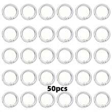 10/20/30pcs Flat Trigger Spring Buckle Rings, Metal Key Rings, Round Buckle Rings, Suitable For Keychains, Bags, Wallets - Keychain Hook Replacement Key Rings DIY Handmade - 20mm - View 25