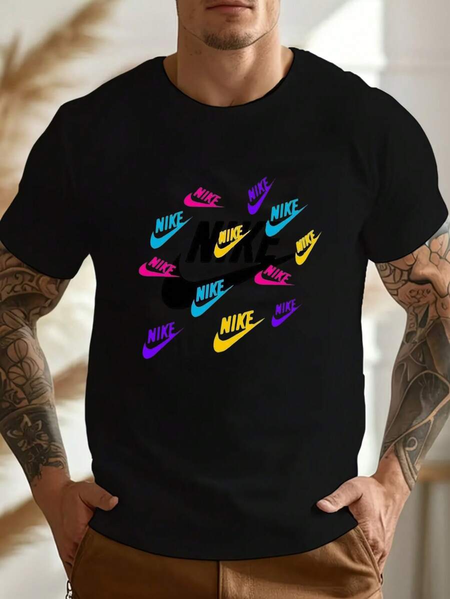 Men T-Shirts - 黑色 - 查看 1