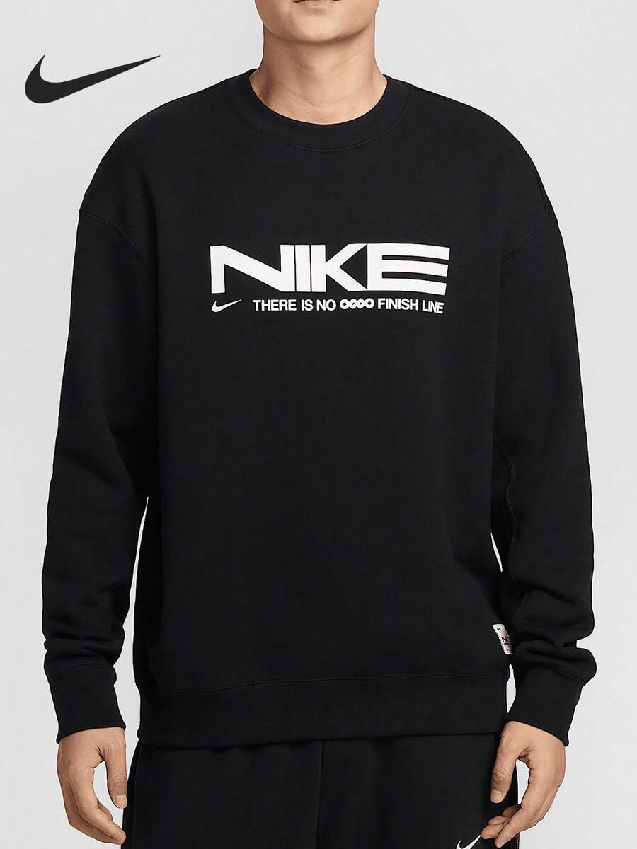 Nike Premium 男款圓領薄刷毛運動字母運動衫 IB5450-010 - IB5450-010 - 查看 1