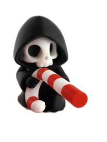 Gothic Grim Reaper Statue With Skull Carving - 7.19cm PLA Plastic Figurine, Suitable For Home And Halloween Decor, Dark Fantasy Desktop Ornament, Gothic Collectible Gift, Vintage Style, Applicable For Home, Bookshelf, Desktop Display - Multicolor - View 15