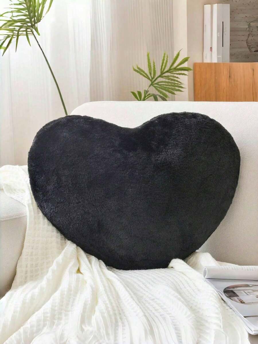 Heart-Shaped Pillow, Soft And Cute Faux Rabbit Fur Heart-Shaped Pillow, Suitable For Bedroom, Sofa And Bed In Spring And Summer, Warm Gift For Mother On Mother's Day