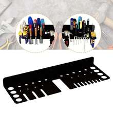 Suporte de Parede Metal para Ferramentas Organizador Multiuso de Garagem Oficina Pratico Resistente | Suporte para alicates, alicates, martelo, espátulas. - Preto - Visão 7