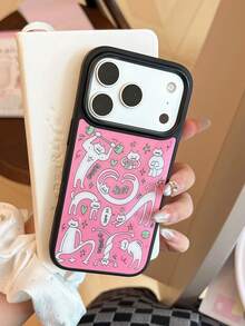 1 buah Casing Ponsel Motif Kucing Abstrak Gaya Korea Kompatibel dengan Apple 17 Pro, 16 Pro Max Baru, Anti Jatuh 15 PM, Sangat Menarik 14 Tepi Lembut 13 Cangkang Pelindung 12/11 - MultiWarna - View 4