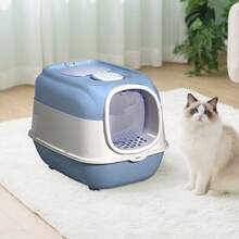 Caixa de Areia Fechada para Gatos com Função de Luz UV Modelo Azul - Tamanho Único - Visão 3