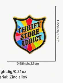 1pc English Letter Colorful Metal Brooch Graffiti Personalized Creative Bag Clothing Accessory Pin - Multicolor - View 7