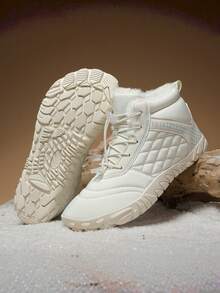 Men's Snow Boots, Winter New Warm, Anti-Slip Cushioned Sole With Waterproof Upper, Thermal Lined Thick Interior, Suitable For Snowy Weather Travel And Tourism. - Off-white - View 12