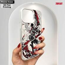[24h Versand aus DE/FR/ES] Handyhülle - 2D Flache Hülle:   Schwarz Weiß Rot Silber IMD-Druck Kompatibel mit iPhone 17 Pro Max/17 Air/17 Pro/16/15/14/13/12/11/X und mehreren Serien, Y2K Millennium Stil, Eleganter Leichter Premium-Luxus. - Abbildung 1 Stück - Übersicht 4
