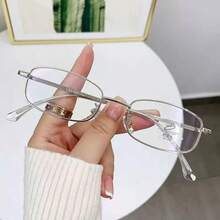 Vintage Personalized Metal Thin Frame Rectangular Glasses Frames Unisex Minimalist - Multiple Styles - View 9