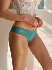FINETOO 5 件装 女士性感蕾丝图案拼布圣诞风格比基尼内裤 - 彩色 - 查看 5