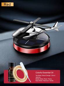 Cool Solar Powered Helicopter Aromatherapy Set, Creative Car Air Freshener - 2-In-1 Essential Car Accessory Decor Gift. Solar Powered Automatic Rotating Car Fragrance Ornament With Automatic Rotating Blades And Car Deodorizing Function, 5 Colors Available. Set Includes Essential Oil, Wooden Aromatherapy Chip And Dropper. Suitable For Men And Women, All Car Models, Perfect Gift For Car Enthusiasts - A - View 19