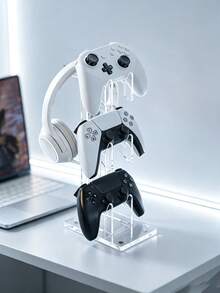 Transparent Acrylic Controller Display Stand, Desktop Game Console Bracket, Multi-Purpose Game Controller Storage Rack For Bedroom Tabletop Gaming Accessories Organizer - Multicolor - View 5