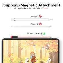 Tempat Pensil yang Kompatibel dengan Apple Pencil (USB-C), Sarung Pelindung Silikon, Mendukung Pemasangan Magnetik - MultiWarna - View 3