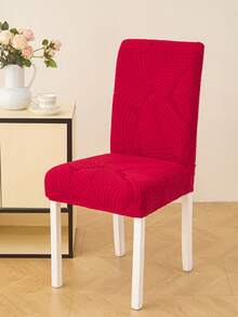 1pc/4pcs/6pcs/8pcs Removable Chair Covers, Fleece Jacquard, Leaf Pattern, Elastic, Suitable For Dining Room, Living Room, Bedroom Chair Decoration - Red - View 13