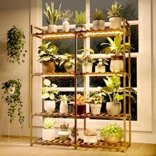 Bamworld - Soporte para plantas con luces de cultivo para plantas de interior Soporte grande para flores de 4 niveles para múltiples soportes para plantas para patio, sala de estar, balcón - Multicolor - Ver 7