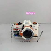 400+PCS Vintage Movie Camera Building Block Model Assembly Set, Collector-Grade Assembly Kit, Suitable For Gifts And Decoration, Collection Display, Home Decor, Nostalgic Style, Craft Enthusiasts, ABS Material - Multicolor - View 13
