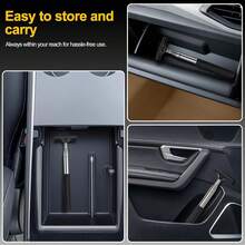 1pc Car Rearview Mirror Wiper, Retractable Multi-Function Defogging & Snow Removal Scraper, Car Window Glass Scraper, Worry-Free Rainy Day Driving - Black Retractable - View 4