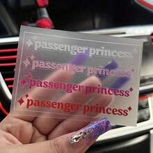4 Packs Passenger Princess Car Rearview Mirror Stickers, Funny Creative Vinyl Car Decals, Universal Waterproof Vehicle Body Decor Stickers, Girly Car Interior Accessories - A - View 7