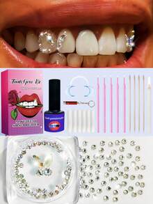 Kit Permata Gigi DIY Perekat Diri 220pcs, Perhiasan Gigi Modis, Dekorasi Gigi Kristal Berlian Imitasi, Berlian Gigi Putih Super Mengkilap, Permata Kupu-kupu Datar, Set Bahan Kecantikan Gigi, Gaya Hip-Hop Gothic Y2K Eropa dan Amerika, Termasuk Semua Alat - Set perhiasan - View 11