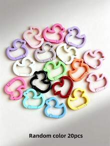 10/20/50/100 piezas Llaveros con forma de pato de colores, distribución de colores aleatoria, adecuados para manualidades, anillos de llaves y decoración de llaveros - Llavero de pato - Ver 15