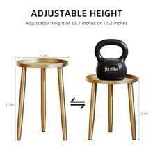 Soporte de plantas de altura ajustable con bandeja, soporte de metal para plantas para interiores y exteriores, soporte de macetas de mediados de siglo para macetas de 11 pulgadas, capacidad - Multicolor - Ver 4