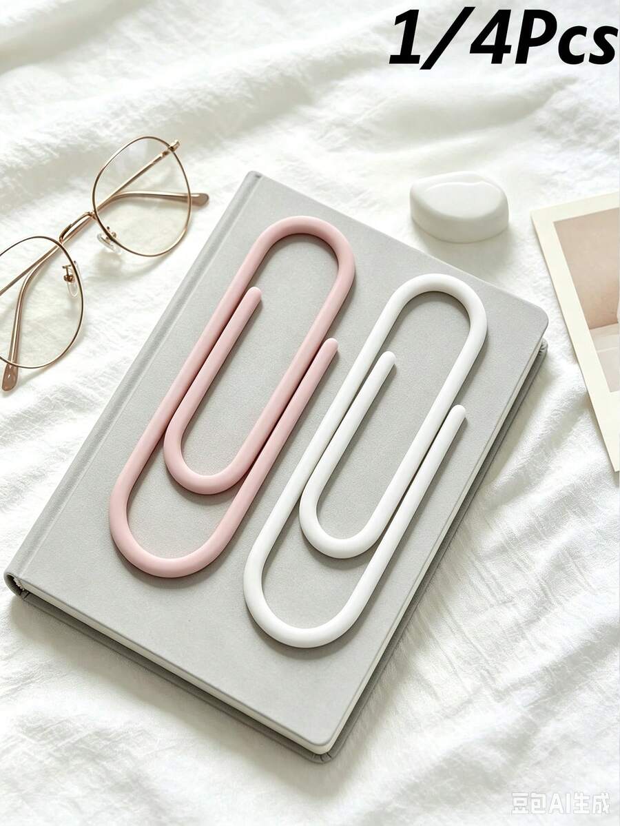 1/4PCS Printing Bookmarks In Dopamine Colors. Stylish Design Lightweight Bookmark. Portablesolid Color Paperclip Bookmark. Durable Reading Bookmark. Clip Shape Book Marks For Students. Bright Colorpage Markers For Office School Supplies. - Multicolor - View 1