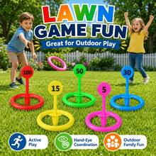 Color Recognition Ring Toss Game Outdoor Throwing Circle Toy Family Competitive Backyard Garden Interactive Educational Toy For Kids Birthday Gift Summer Holiday Outdoor Activity Party Present - Multicolor - View 8