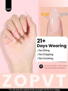 ZOPVT HEMA-Free Hard Gel - 0.63oz 9-in-1 Gel Penguat & Pembentuk Kuku Berwarna Jelly yang Dapat Dikeringkan dengan Sinar UV/LED, Gel Ekstensi Kuku Profesional dengan Kekerasan Tinggi untuk Seniman Kuku - MultiWarna - View 6