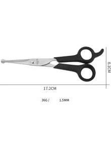 Pet Grooming Scissors, Universal For Cats And Dogs; Round Head Safety Design, Stainless Steel Material, Can Trim Hair Around Eyes; Professional Home Pet Grooming Tool, Suitable For Small And Large Pets - Black - View 12