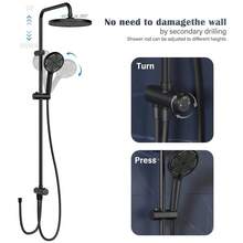 Rain Shower Set Without Fittings, Shower System With Shower Head, Stainless Steel Shower Column, Overhead Shower Set,  Round Shower Head 25cm - 250mm Spray - View 3