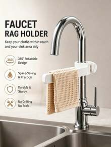 2/1pc Adjustable Faucet Towel Rack, Universal Faucet Mount Towel Holder, No-Drill Sink Storage Rack, Suitable For Kitchen Towels And Rags, Space-Saving Rag Drying Rack, Bathroom Kitchen Sink Accessories - Multicolor - View 2