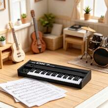 Miniature Realistic Electronic Keyboard Model, Miniature Furniture Decor Model Suitable For 1:12 Scale Dollhouse, Perfect Collectible And Holiday Gift, Figurine Ornament - 1PC - View 3