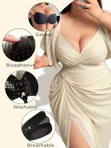 Self-Adhesive Invisible Bras With Strapless Wing Design Drawstring Reusable Push Up Sticky Bra Breathable Backless Boob Tape Non-Slip Nipple Cover Suitable For Dresses Evening Gowns Wedding Dresses Plus Size Women's Lingerie Accessories - Multicolor - View 5