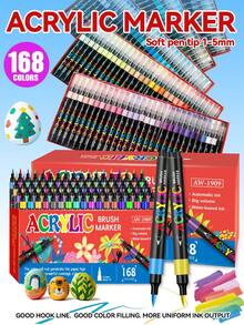 24-240 Colors Acrylic Paint Markers, Layerable Painting Pens For Students Art, Graffiti Pens Suitable For Multiple Materials, Art Creation, Back To School Essential - Multicolor - View 7